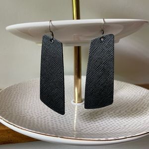 nickel and suede black gem earrings